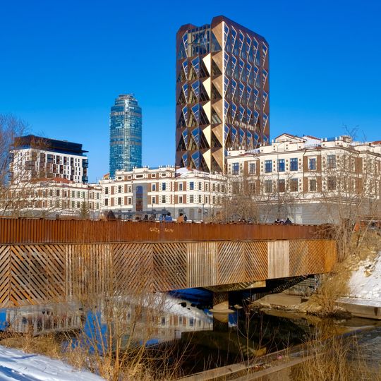 Pedestrian Bridge over Iset River on Karl Marx street