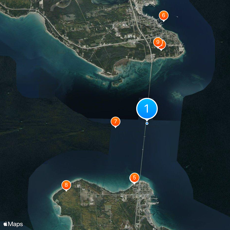 Ponte de Mackinac Mapa