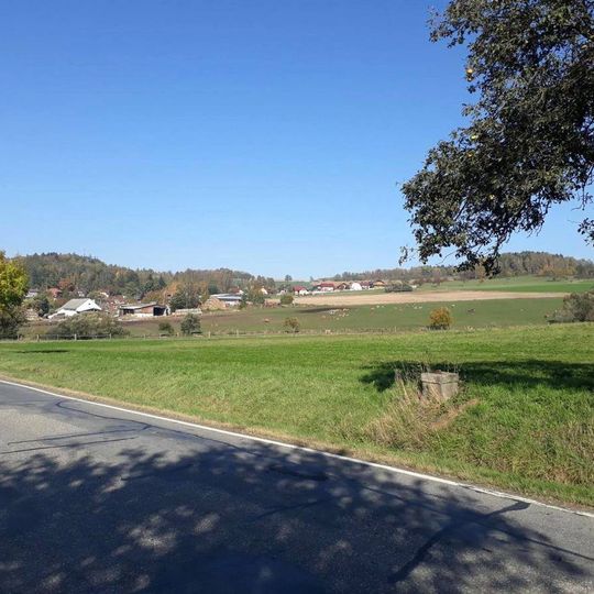 Kříž jižně od Kamenice nad Lipou u silnice do Rodinova