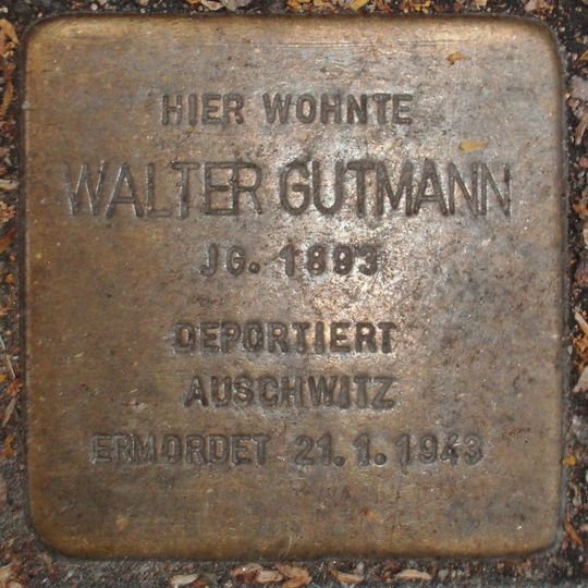 Stolperstein dedicated to Walter Gutmann
