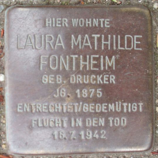 Stolperstein dedicated to Laura Mathilde Fontheim