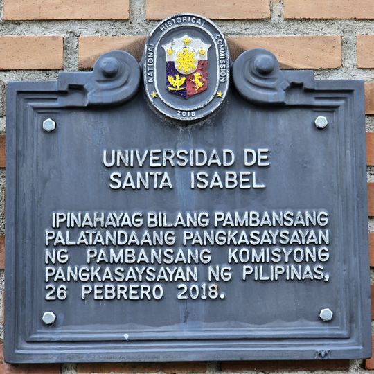 Universidad de Santa Isabel historical marker