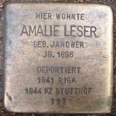 Stolperstein dedicated to Amalie Leser