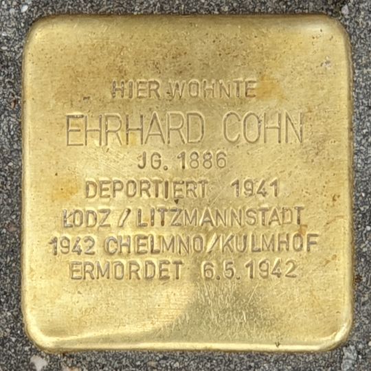 Stolperstein dedicated to Ehrhard Cohn