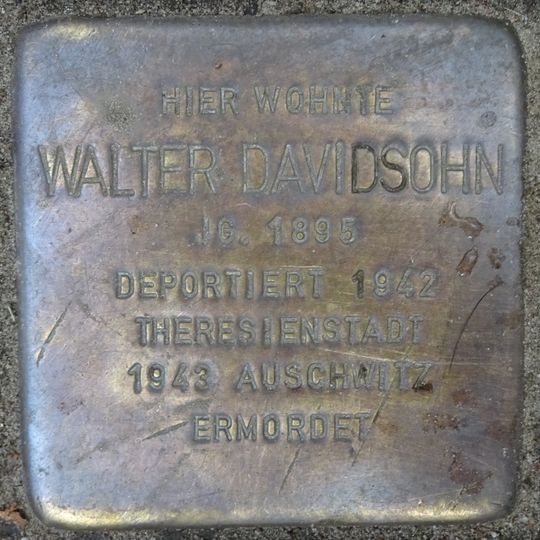 Stolperstein dedicated to Walter Davidsohn