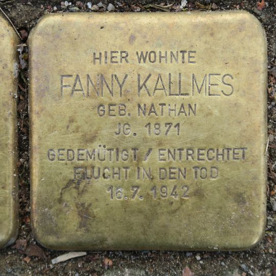 Stolperstein dedicated to Fanny Kallmes