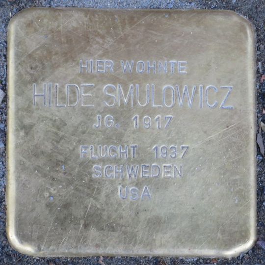 Stolperstein à la mémoire de Hilde Smulowicz
