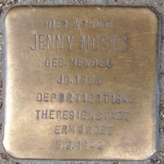 Stolperstein dedicated to Jenny Moses