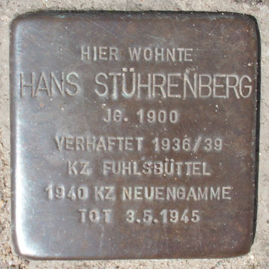 Stolperstein en memoria de Hans Stührenberg