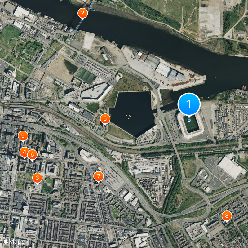 Riverside Stadium Mapa
