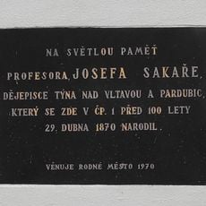 Pamětní deska Josefa Sakaře