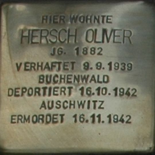Stolperstein en memoria de Hersch Oliver