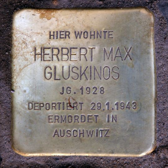 Stolperstein dedicated to Herbert Gluskinos