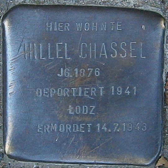 Stolperstein dedicated to Hillel Chassel