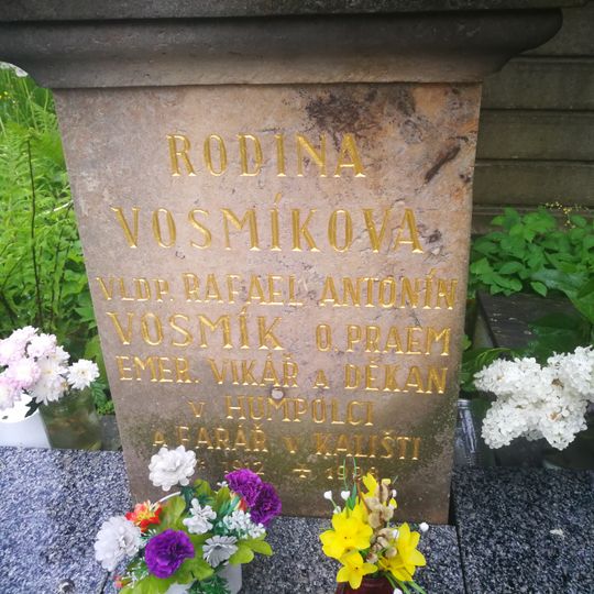 Náhrobek Josefa a Františky Vosmíkových