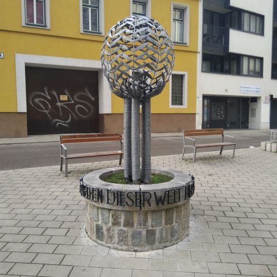 Kunstwerk "Der Frieden dieser Welt liegt in unser aller Hände" von Walter Dewitz