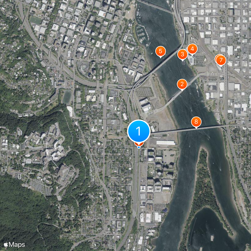 Portland Aerial Tram Mapa