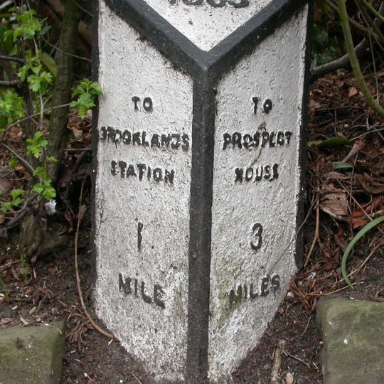 Milepost, Brooklands Road; by No. 250