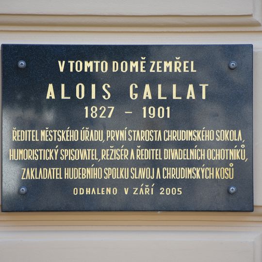 Pamětní deska Aloise Gallata
