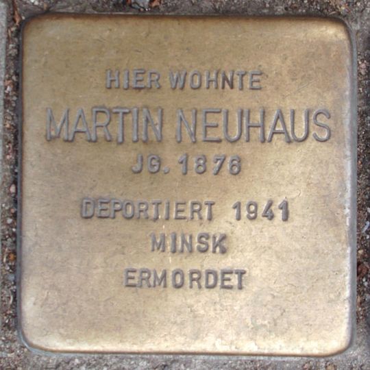 Stolperstein dedicated to Martin Neuhaus