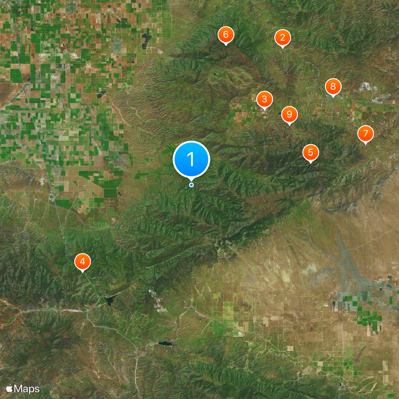 Area code 661 Map