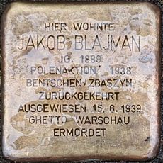 Stolperstein dedicated to Jakob Blajman