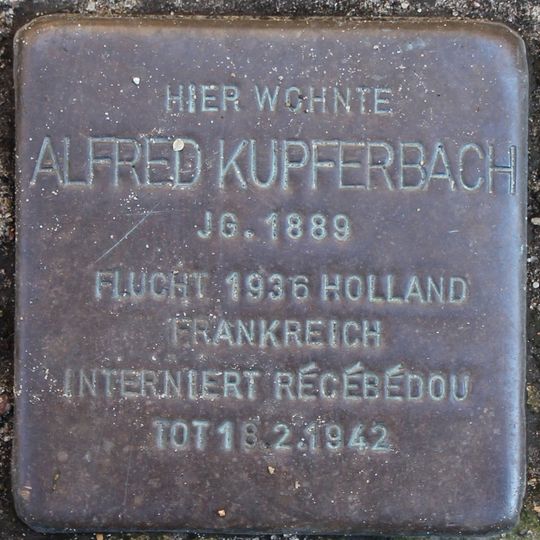 Stolperstein dedicated to Alfred Kupferbach