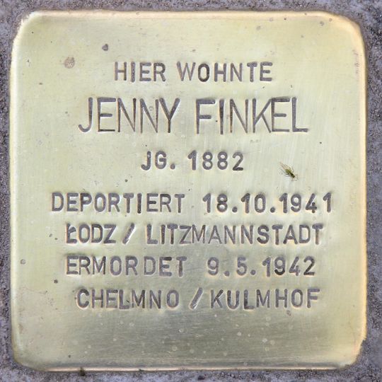 Stolperstein dedicated to Jenny Finkel