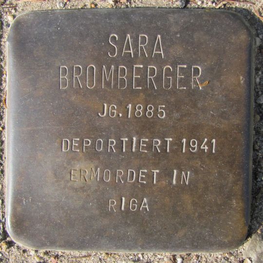 Stolperstein dedicated to Sara Bromberger