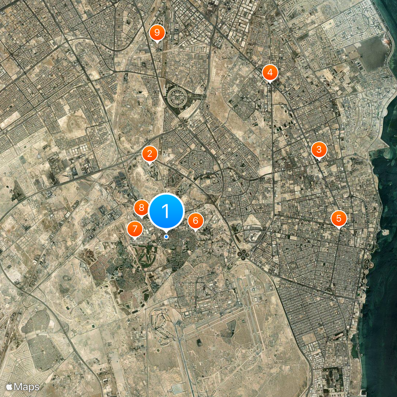 Saudi Aramco Residential Camp in Dhahran Map