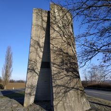 Sculpture of drainage divide Black-Baltic sea in Bělotín