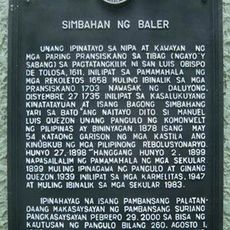 Church of Baler historical marker