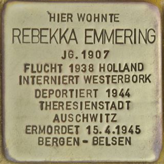 Stolperstein em memória de Rebekka Emmering