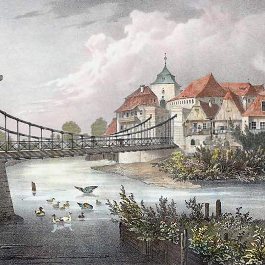 Chain bridge in Jaroměř