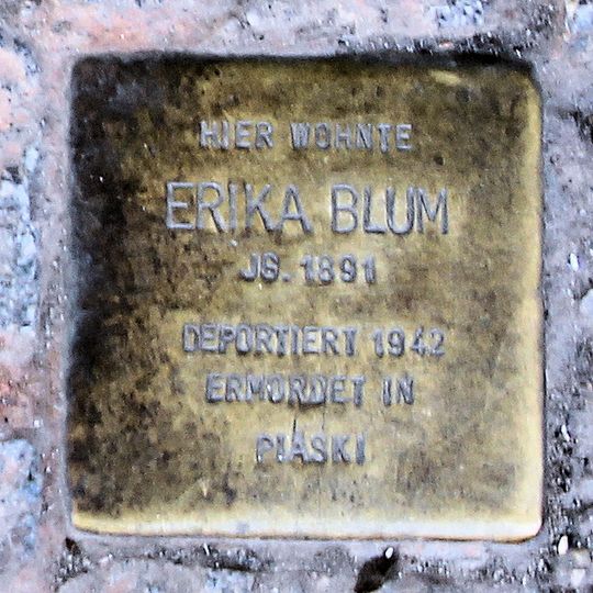 Stolperstein dedicated to Erika Blum