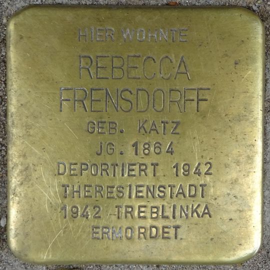 Stolperstein à la mémoire de Rebecca Frensdorff