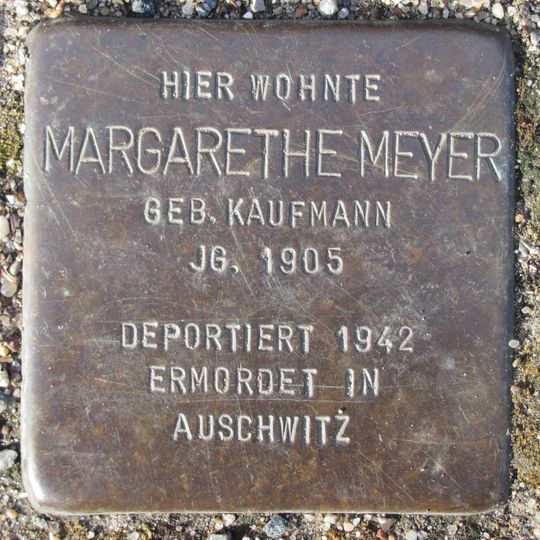 Stolperstein en memoria de Margarethe Meyer