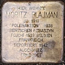 Stolperstein dedicated to Moritz Blajman