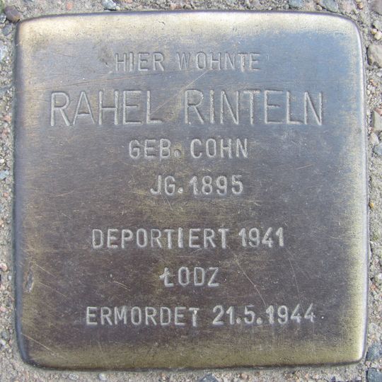 Stolperstein en memoria de Rahel Rinteln