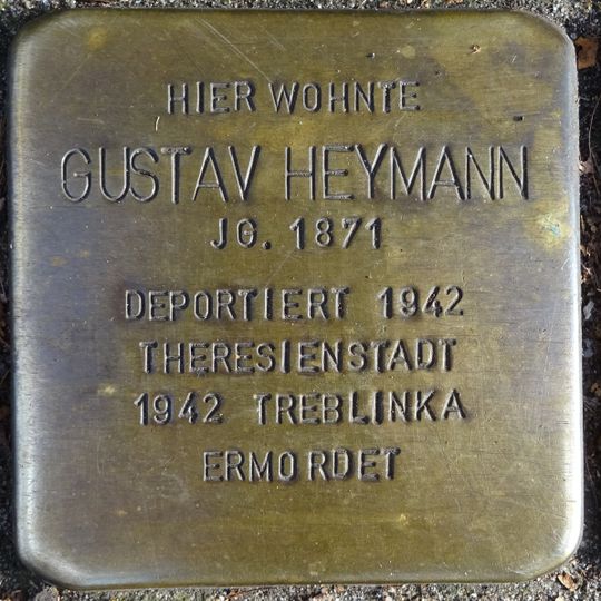 Stolperstein dedicated to Gustav Heymann