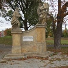 Sousoší poutníka s andělem v Olomouci-Chválkovicích