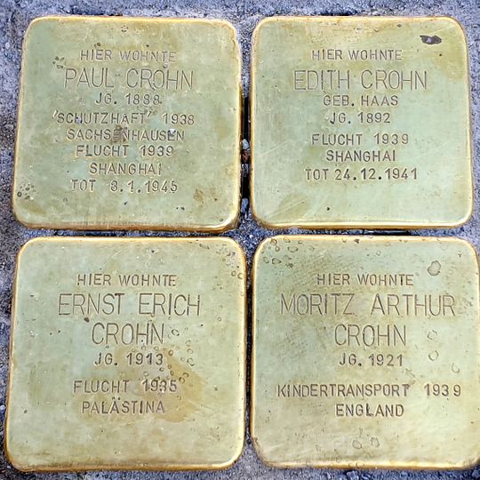 Stolperstein en memoria de Edith Crohn