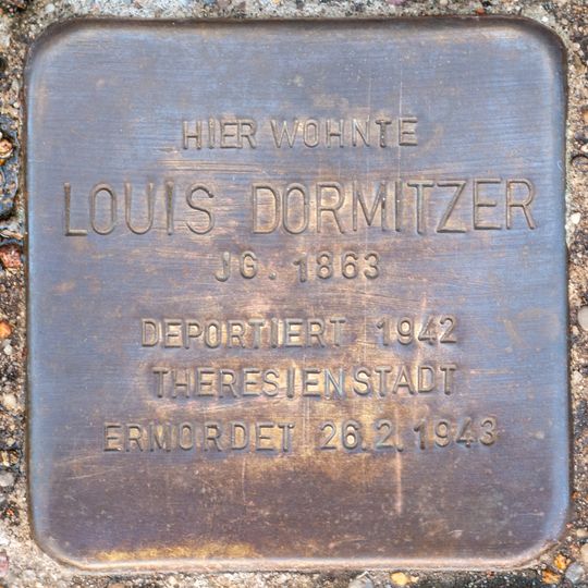 Stolperstein dedicated to Louis Dormitzer