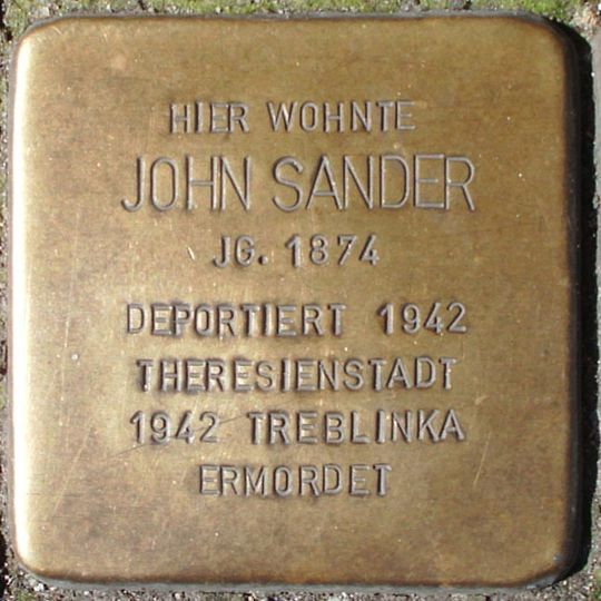 Stolperstein en memoria de John Sander