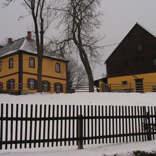 Einzeldenkmale der Sachgesamtheit Hammerwerk Pöckelgut: Herrenhaus, zwei Wirtschaftsgebäude und Scheune Annaberger Straße 3