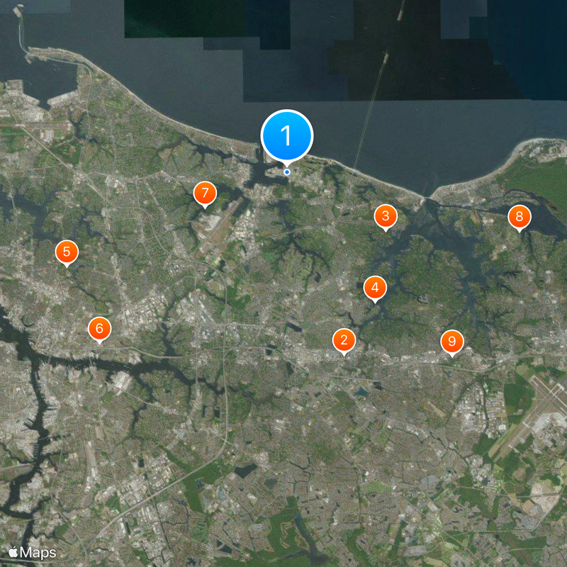 Naval Amphibious Base Little Creek Mapa