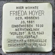 Stolperstein en memoria de Frieda Hoyer