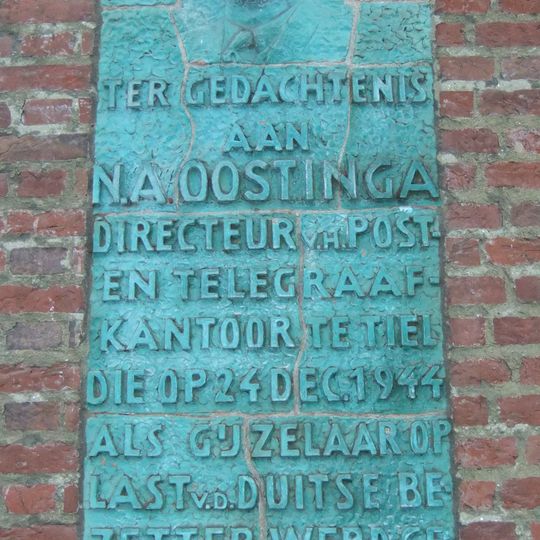Plaquette van N. A. Oostinga