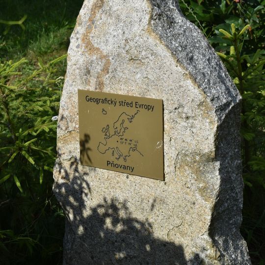Geographical center of Europe in Pňovany