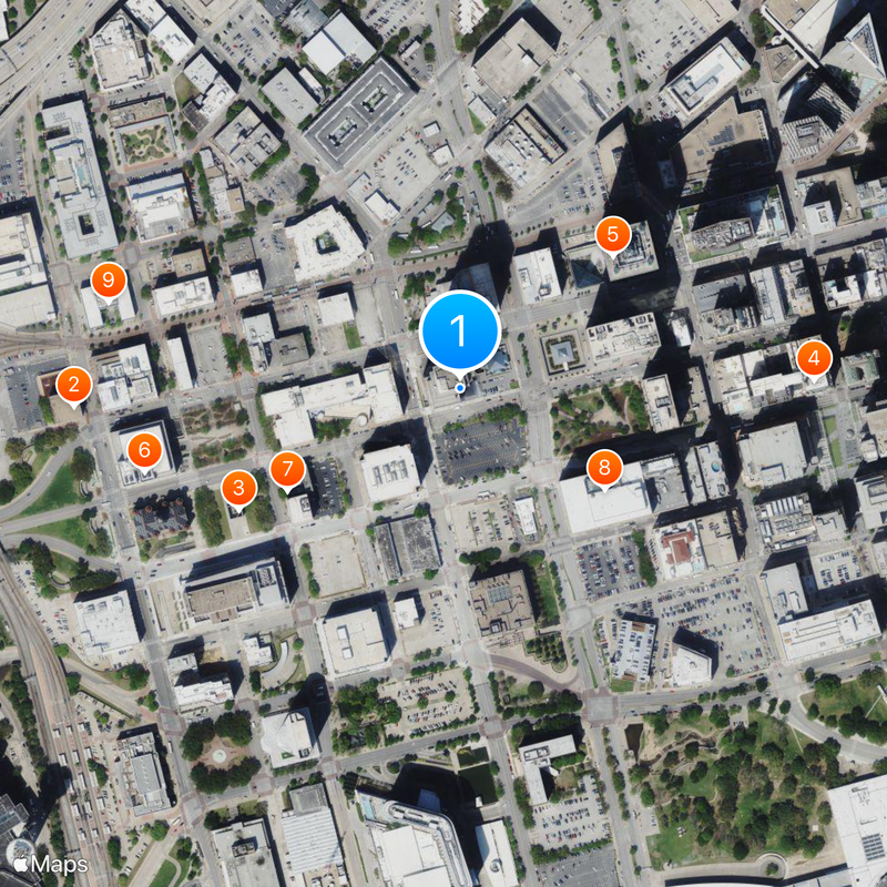 Bank of America Plaza Mapa